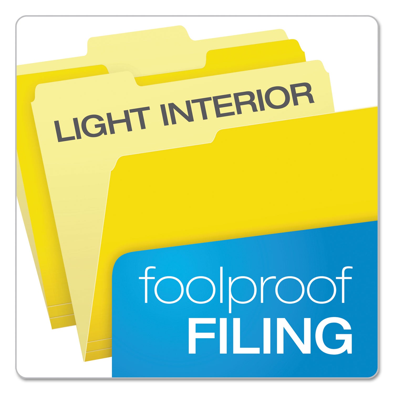 Pendaflex Colored File Folders, 1/3-Cut Tabs: Assorted, Letter Size, Yellow/Light Yellow, 100/Box (15213YEL)