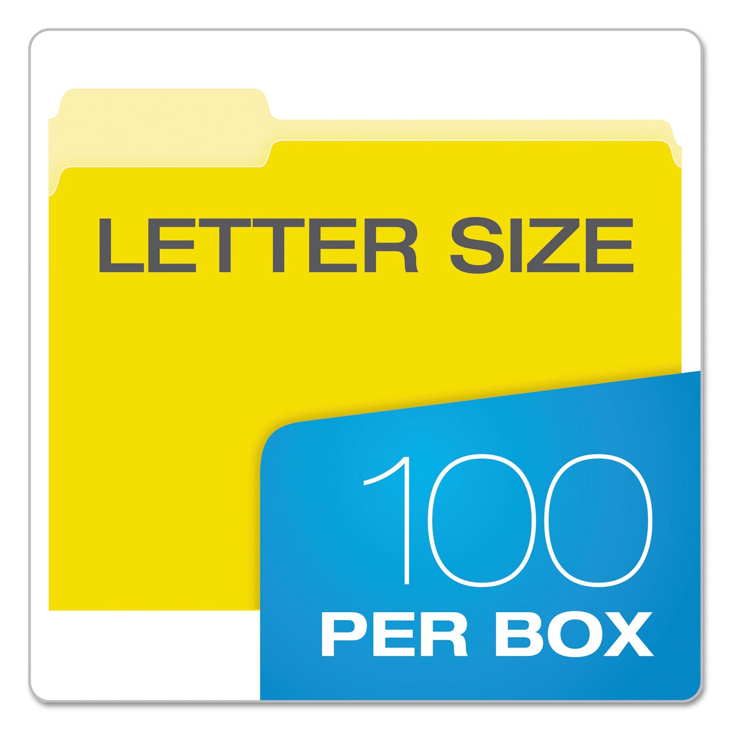 Pendaflex Colored File Folders, 1/3-Cut Tabs: Assorted, Letter Size, Yellow/Light Yellow, 100/Box (15213YEL)