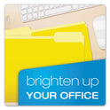 Pendaflex Colored File Folders, 1/3-Cut Tabs: Assorted, Letter Size, Yellow/Light Yellow, 100/Box (15213YEL)