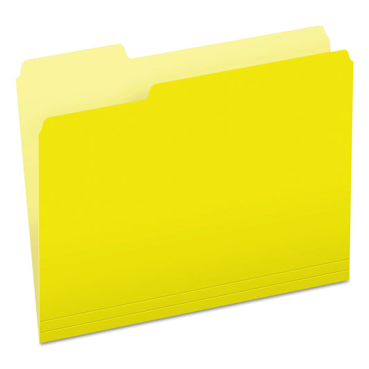Pendaflex Colored File Folders, 1/3-Cut Tabs: Assorted, Letter Size, Yellow/Light Yellow, 100/Box (15213YEL)