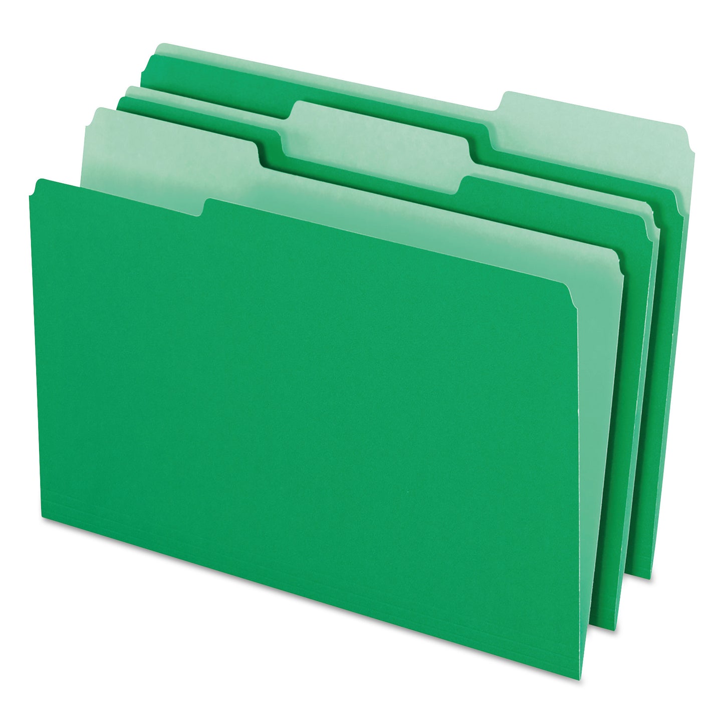 Pendaflex Colored File Folders, 1/3-Cut Tabs: Assorted, Legal Size, Green/Light Green, 100/Box (15313BGR)