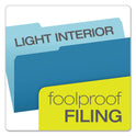 Pendaflex Colored File Folders, 1/3-Cut Tabs: Assorted, Legal Size, Blue/Light Blue, 100/Box (15313BLU)