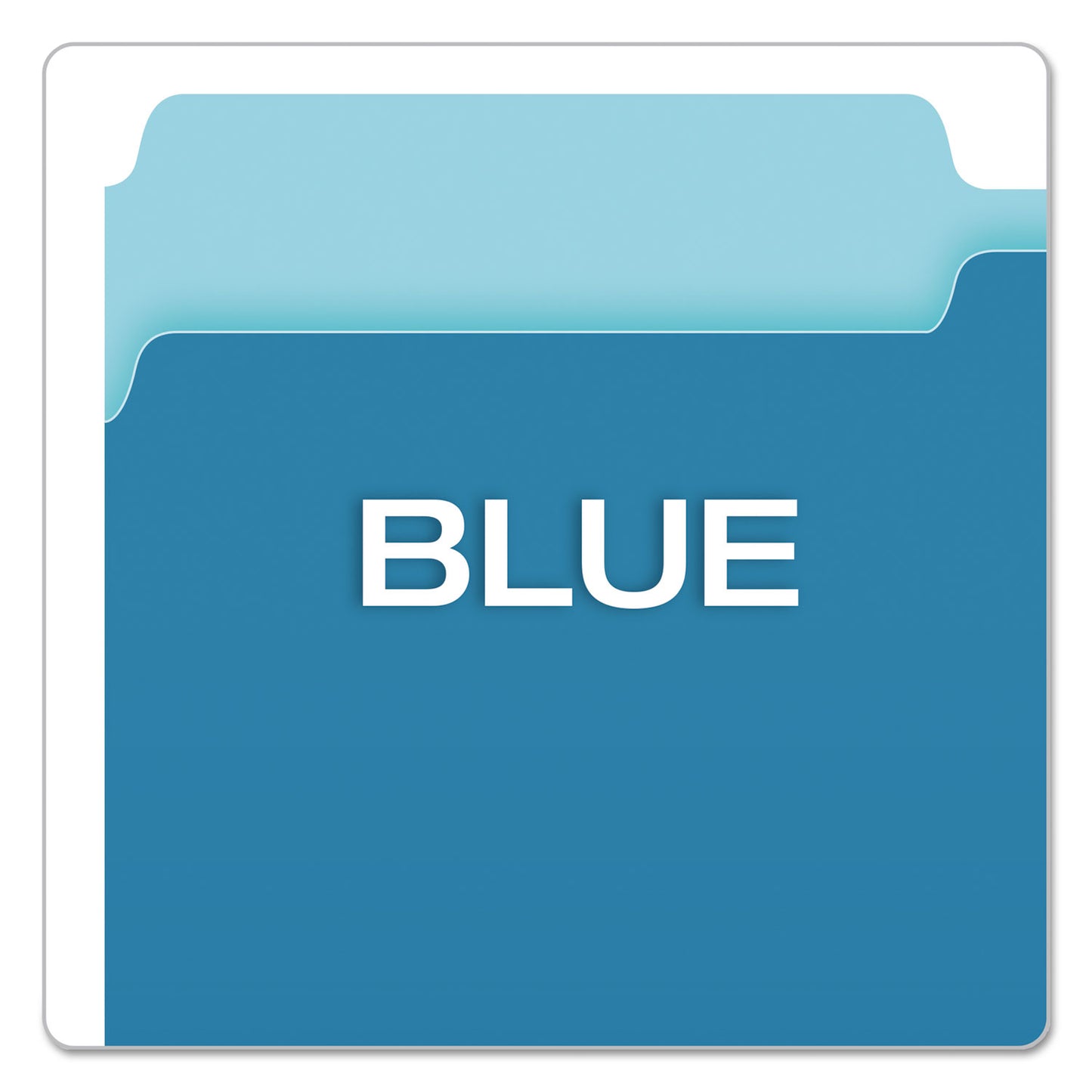 Pendaflex Colored File Folders, 1/3-Cut Tabs: Assorted, Legal Size, Blue/Light Blue, 100/Box (15313BLU)