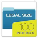 Pendaflex Colored File Folders, 1/3-Cut Tabs: Assorted, Legal Size, Blue/Light Blue, 100/Box (15313BLU)