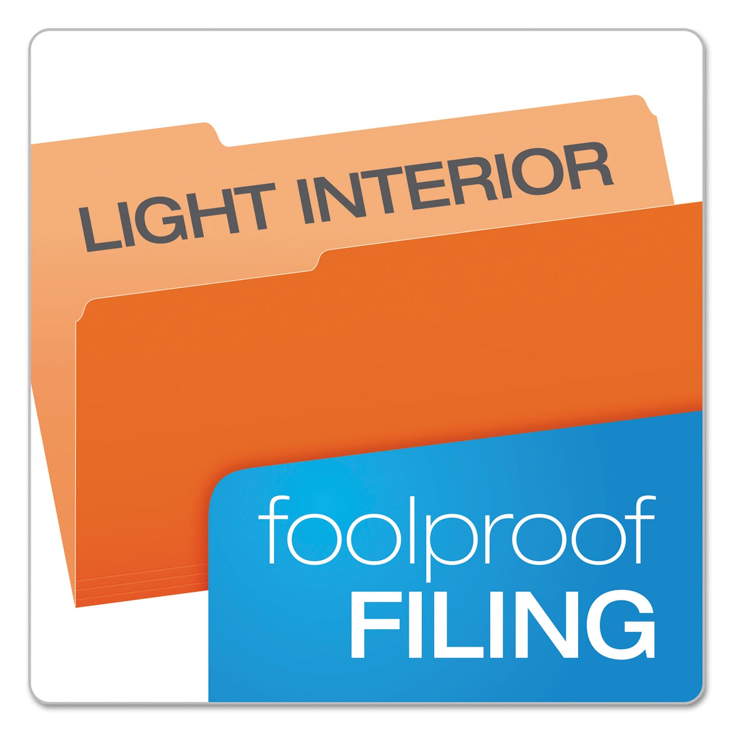 Pendaflex Colored File Folders, 1/3-Cut Tabs: Assorted, Legal Size, Orange/Light Orange, 100/Box (15313ORA)
