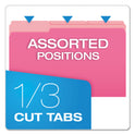 Pendaflex Colored File Folders, 1/3-Cut Tabs: Assorted, Legal Size, Pink/Light Pink, 100/Box (15313PIN)