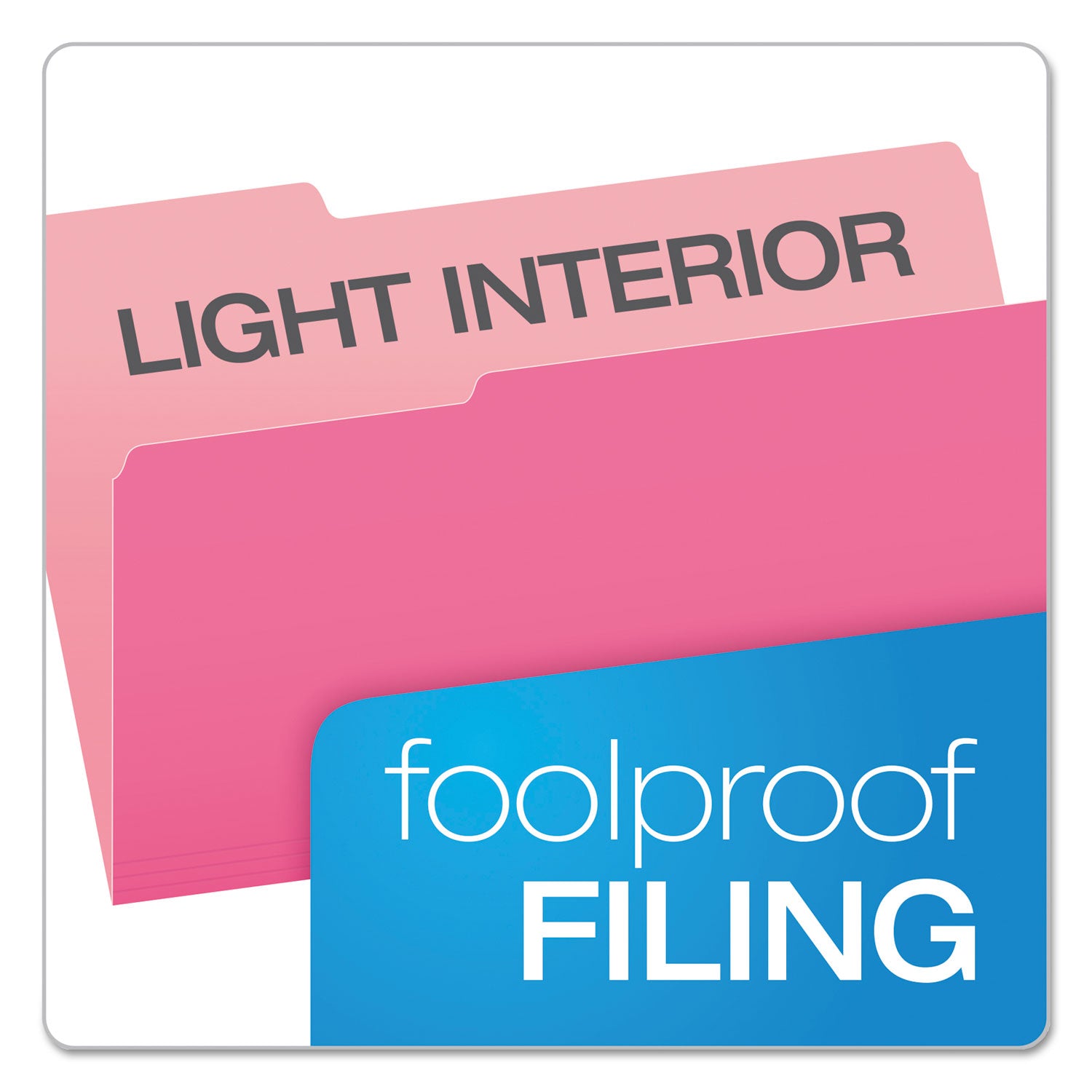 Pendaflex Colored File Folders, 1/3-Cut Tabs: Assorted, Legal Size, Pink/Light Pink, 100/Box (15313PIN)