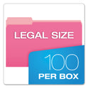 Pendaflex Colored File Folders, 1/3-Cut Tabs: Assorted, Legal Size, Pink/Light Pink, 100/Box (15313PIN)