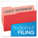 Pendaflex Colored File Folders, 1/3-Cut Tabs: Assorted, Legal Size, Red/Light Red, 100/Box (15313RED)