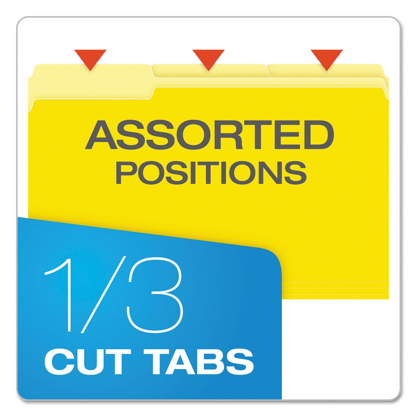Pendaflex Colored File Folders, 1/3-Cut Tabs: Assorted, Legal Size, Yellow/Light Yellow, 100/Box (15313YEL)