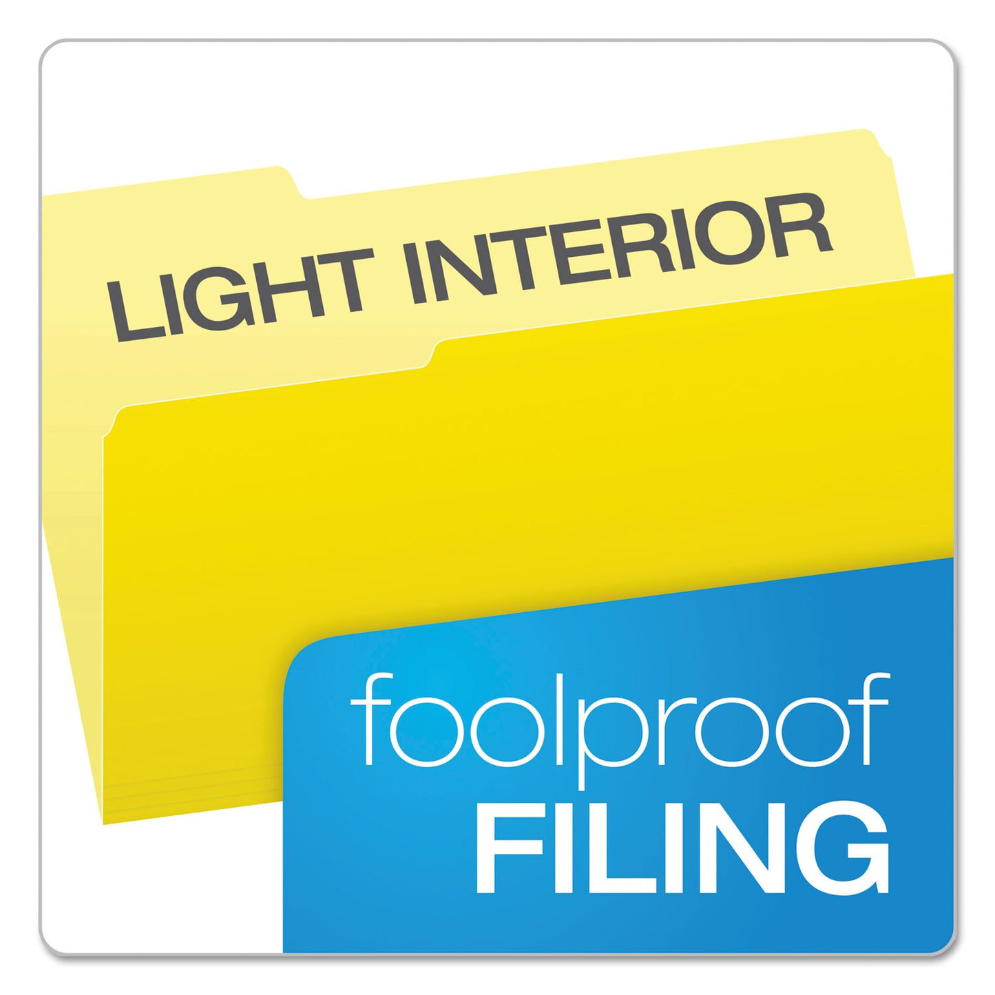 Pendaflex Colored File Folders, 1/3-Cut Tabs: Assorted, Legal Size, Yellow/Light Yellow, 100/Box (15313YEL)