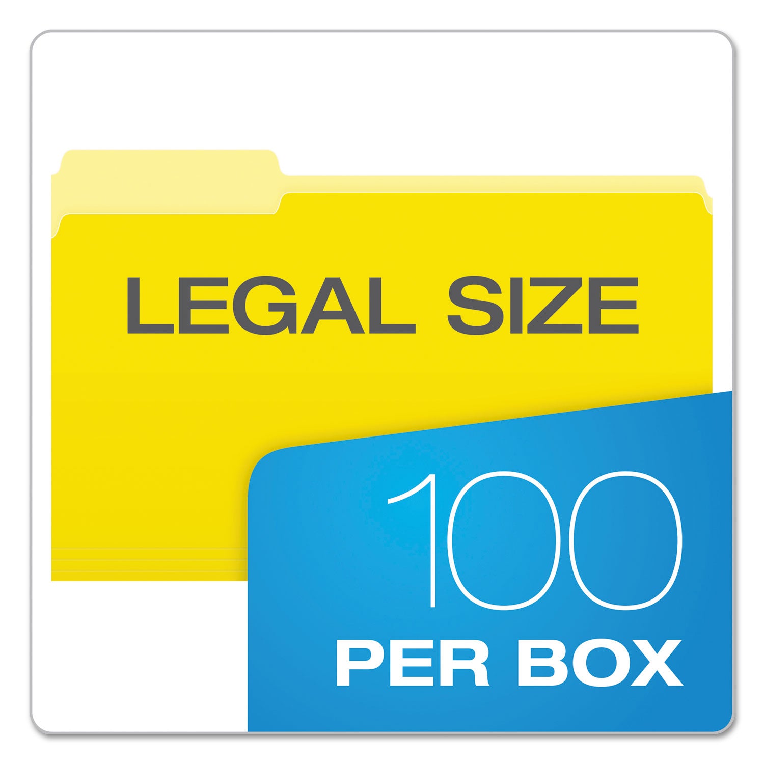 Pendaflex Colored File Folders, 1/3-Cut Tabs: Assorted, Legal Size, Yellow/Light Yellow, 100/Box (15313YEL)