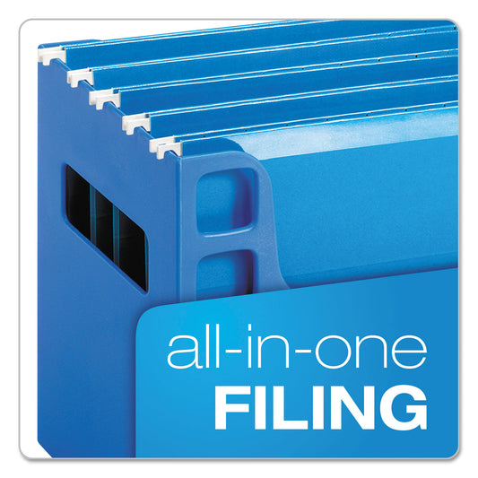 Pendaflex Desktop File With Hanging Folders, Letter Size, 6" Long, Blue (23011)