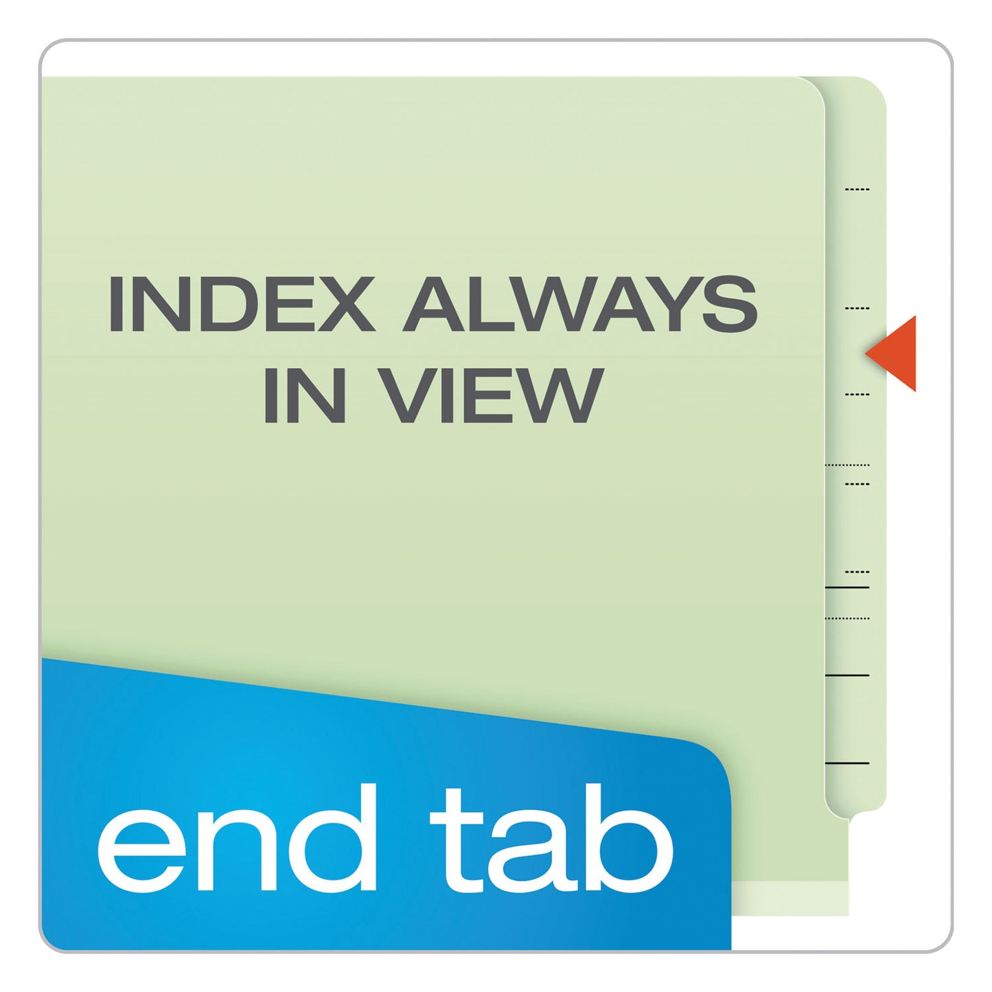 Pendaflex End Tab Classification Folders, 2" Expansion, 2 Dividers, 6 Fasteners, Legal Size, Pale Green Exterior, 10/Box (23324)