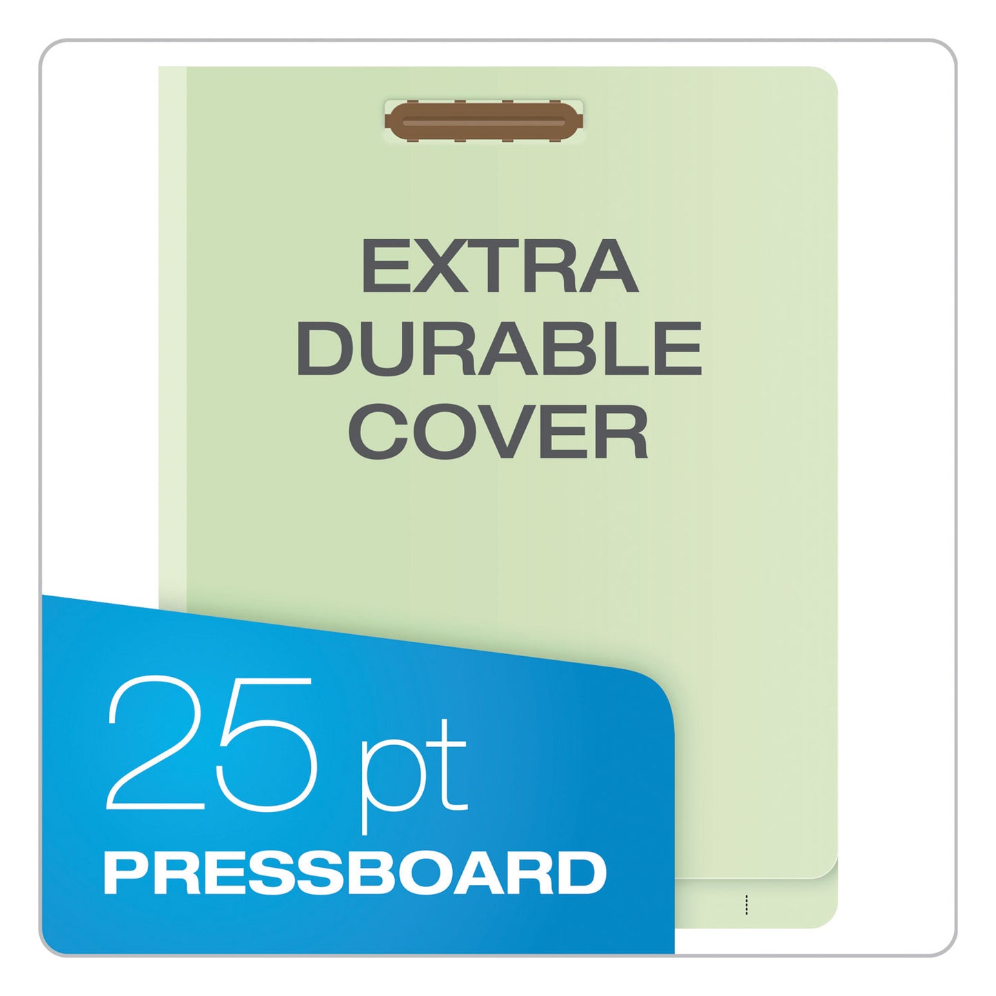 Pendaflex End Tab Classification Folders, 2.5" Expansion, 2 Dividers, 6 Fasteners, Letter Size, Pale Green Exterior, 10/Box (23224)