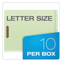 Pendaflex End Tab Classification Folders, 1.75" Expansion, 1 Divider, 4 Fasteners, Letter Size, Pale Green Exterior, 10/Box (23214)