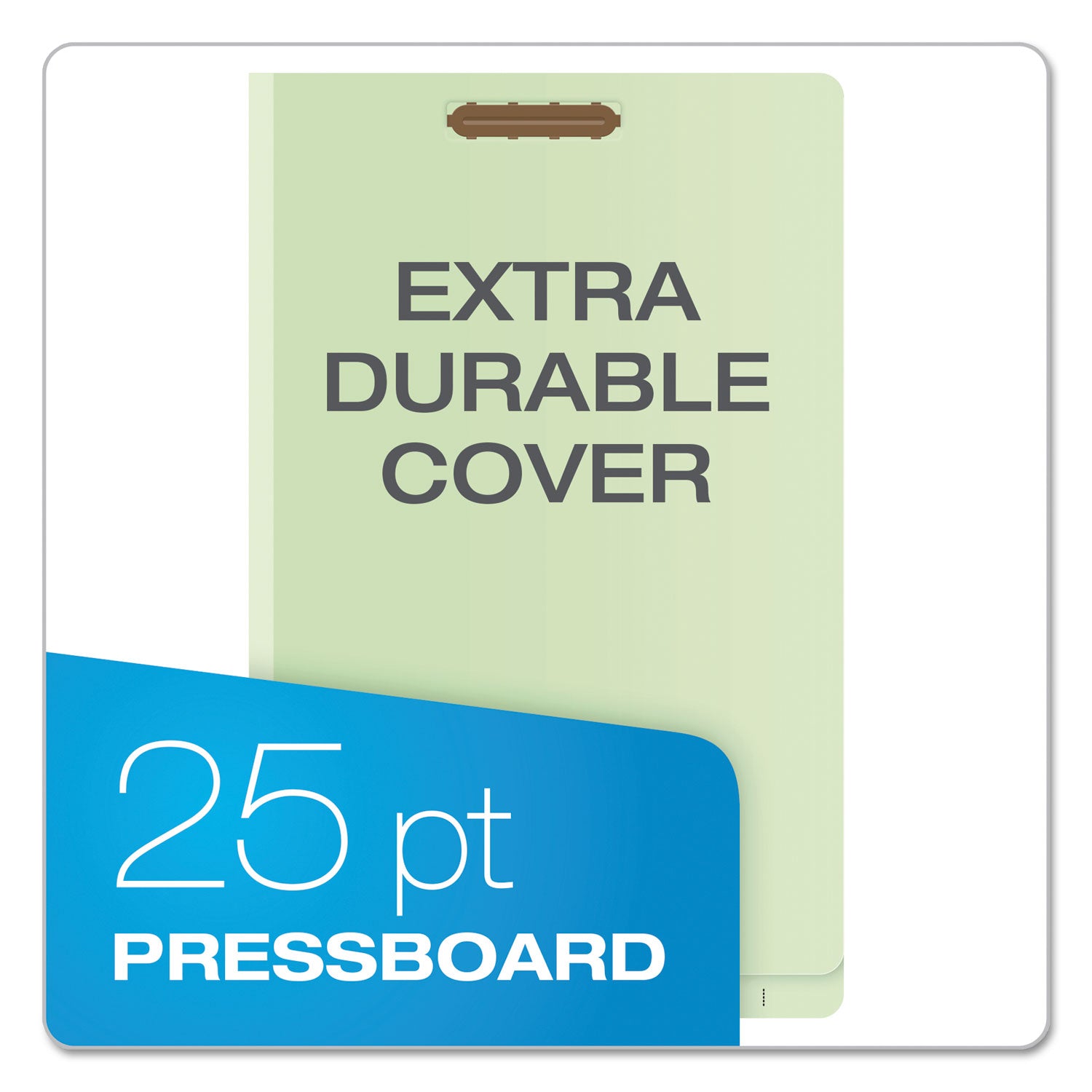 Pendaflex End Tab Classification Folders, 2" Expansion, 2 Dividers, 6 Fasteners, Legal Size, Pale Green Exterior, 10/Box (23324)