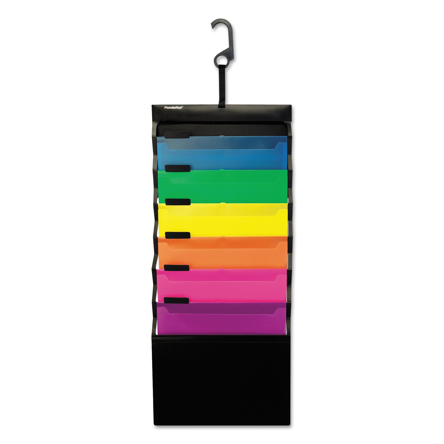 Pendaflex Desk Free Hanging Organizer With Case, 1" Expansion, 6 Sections, Buckle Closure, Letter Size, Black (52891)