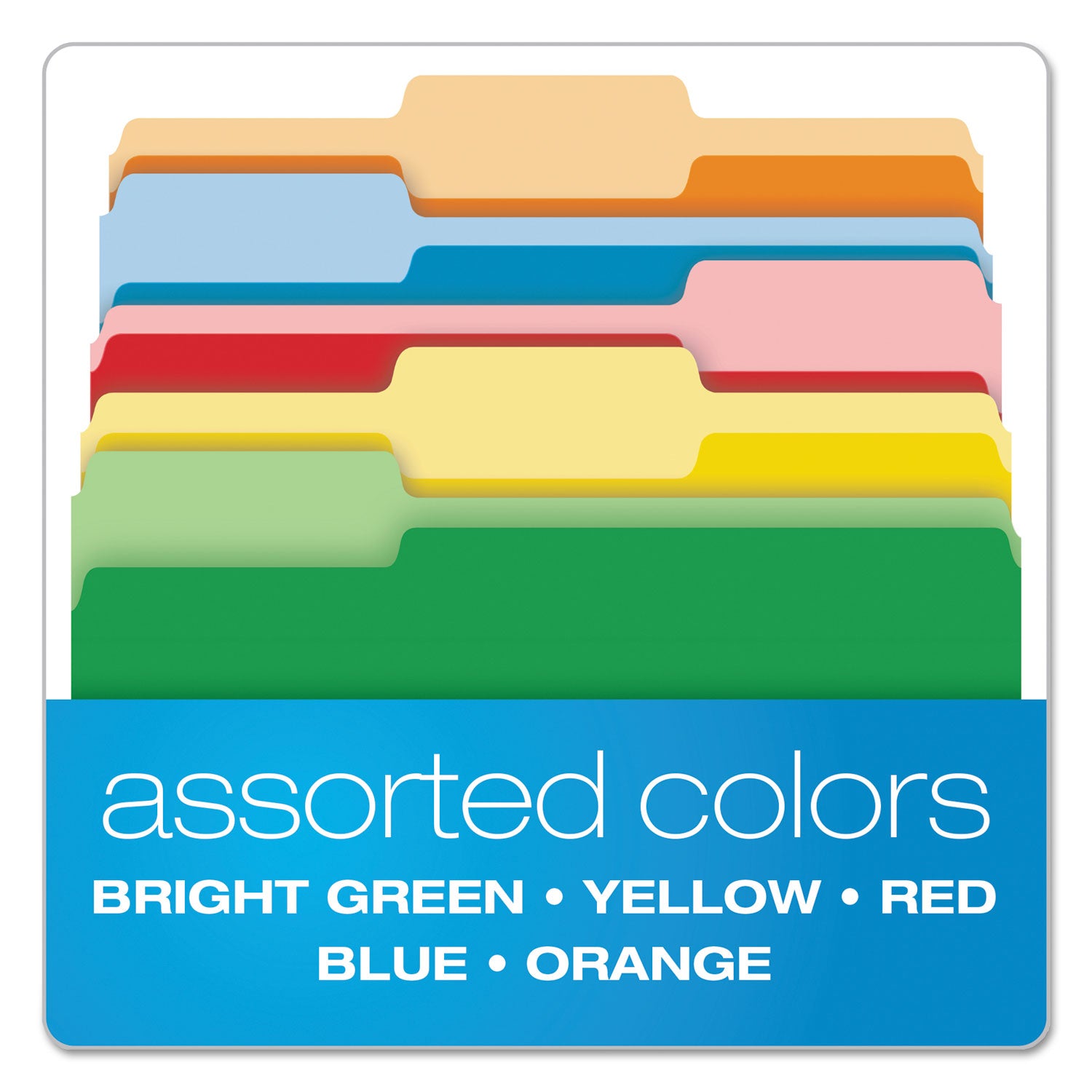 Pendaflex Double Stuff File Folders, 1/3-Cut Tabs: Assorted, Letter Size, Assorted Colors, 50/Pack (54460)