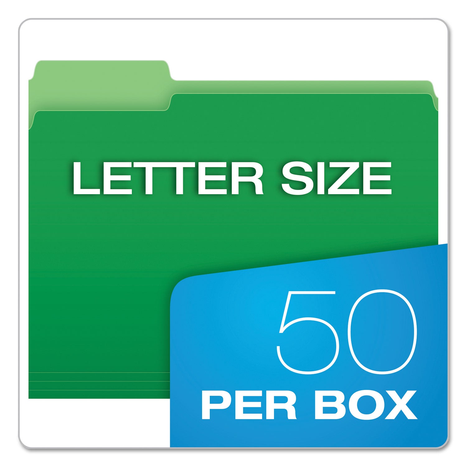 Pendaflex Double Stuff File Folders, 1/3-Cut Tabs: Assorted, Letter Size, Assorted Colors, 50/Pack (54460)