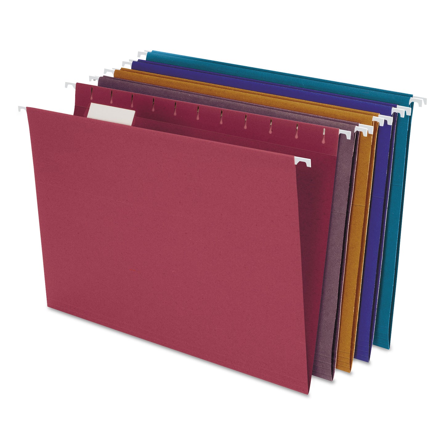 Earthwise by Pendaflex EZ Slide 100% Recycled Colored Hanging File Folders, Letter Size, 1/5-Cut Tabs, Assorted Colors, 20/BX (35117)