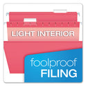 Pendaflex Colored Reinforced Hanging Folders, Legal Size, 1/5-Cut Tabs, Pink, 25/Box (415315PIN)