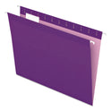 Pendaflex Colored Reinforced Hanging Folders, Letter Size, 1/5-Cut Tabs, Violet, 25/Box (415215VIO)