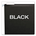 Pendaflex Colored Reinforced Hanging Folders, Legal Size, 1/5-Cut Tabs, Black, 25/Box (415315BLA)