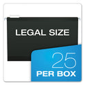 Pendaflex Colored Reinforced Hanging Folders, Legal Size, 1/5-Cut Tabs, Black, 25/Box (415315BLA)