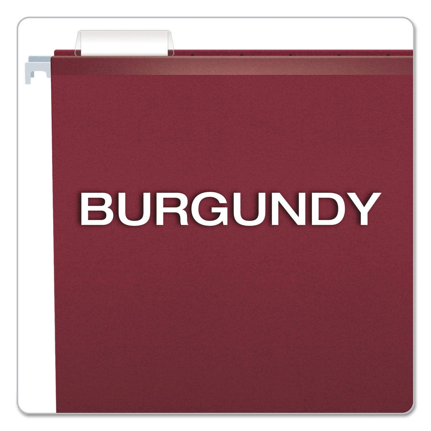 Pendaflex Colored Reinforced Hanging Folders, Legal Size, 1/5-Cut Tabs, Burgundy, 25/Box (415315BUR)