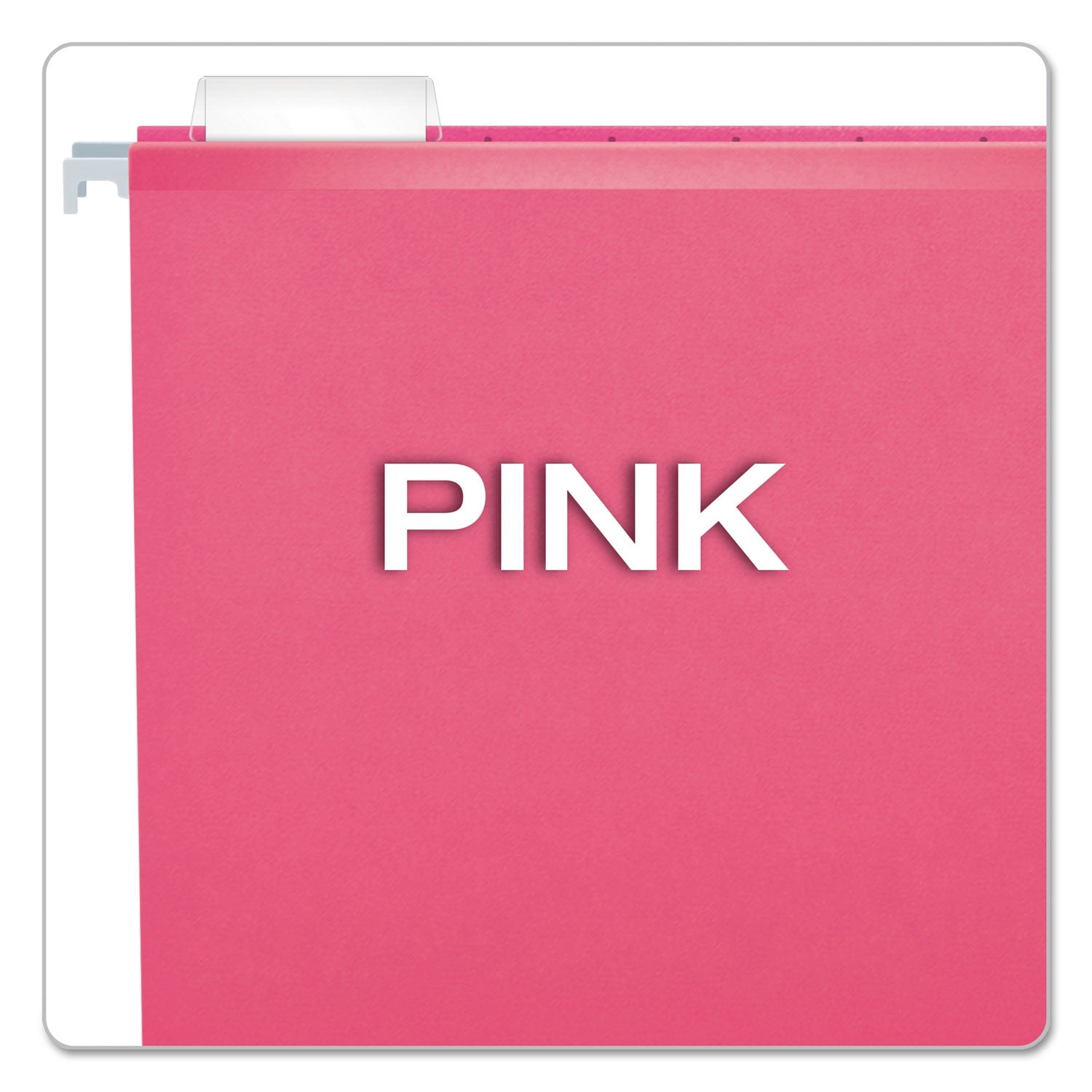 Pendaflex Colored Reinforced Hanging Folders, Legal Size, 1/5-Cut Tabs, Pink, 25/Box (415315PIN)