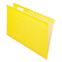 Pendaflex Colored Reinforced Hanging Folders, Legal Size, 1/5-Cut Tabs, Yellow, 25/Box (415315YEL)