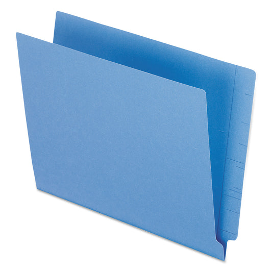 Pendaflex Colored End Tab Folders with Reinforced Double-Ply Straight Cut Tabs, Letter Size, 0.75" Expansion, Blue, 100/Box (H110DBL)