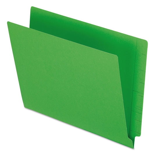 Pendaflex Colored End Tab Folders with Reinforced Double-Ply Straight Cut Tabs, Letter Size, 0.75" Expansion, Green, 100/Box (H110DGR)
