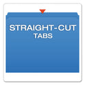 Pendaflex Double-Ply Reinforced Top Tab Colored File Folders, Straight Tabs, Letter Size, 0.75" Expansion, Blue, 100/Box (R152BLU)