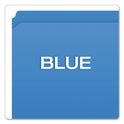 Pendaflex Double-Ply Reinforced Top Tab Colored File Folders, Straight Tabs, Letter Size, 0.75" Expansion, Blue, 100/Box (R152BLU)