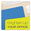 Pendaflex Double-Ply Reinforced Top Tab Colored File Folders, Straight Tabs, Letter Size, 0.75" Expansion, Blue, 100/Box (R152BLU)