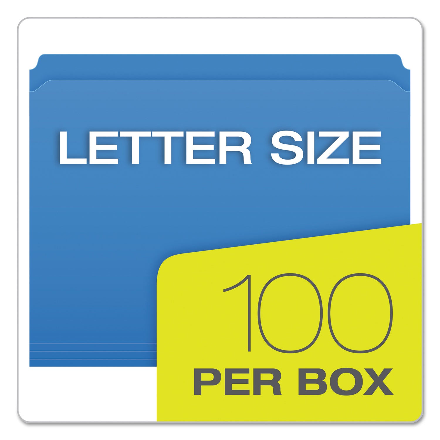 Pendaflex Double-Ply Reinforced Top Tab Colored File Folders, Straight Tabs, Letter Size, 0.75" Expansion, Blue, 100/Box (R152BLU)