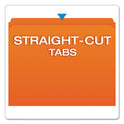 Pendaflex Double-Ply Reinforced Top Tab Colored File Folders, Straight Tabs, Letter Size, 0.75" Expansion, Orange, 100/Box (R152ORA)