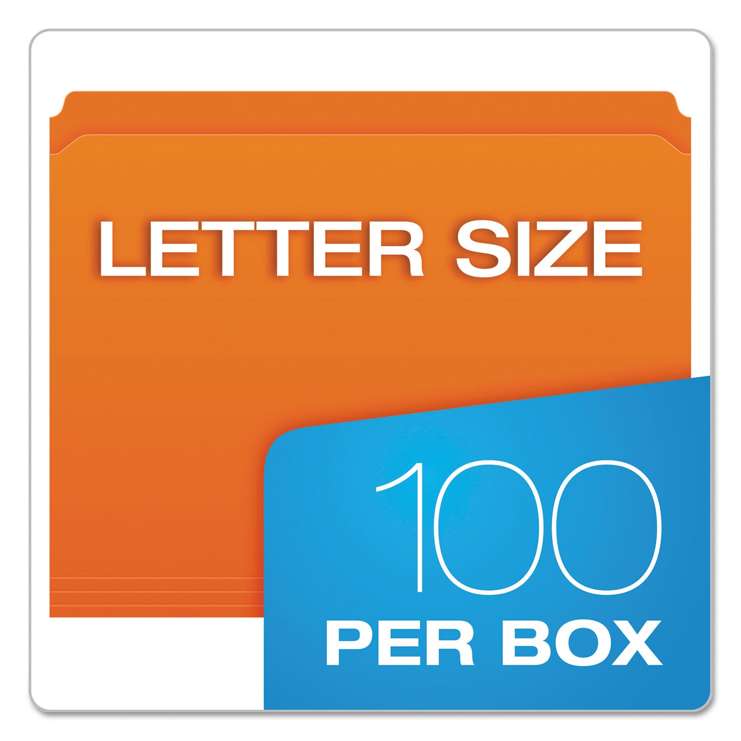 Pendaflex Double-Ply Reinforced Top Tab Colored File Folders, Straight Tabs, Letter Size, 0.75" Expansion, Orange, 100/Box (R152ORA)