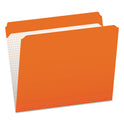 Pendaflex Double-Ply Reinforced Top Tab Colored File Folders, Straight Tabs, Letter Size, 0.75" Expansion, Orange, 100/Box (R152ORA)