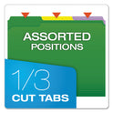 Pendaflex Double-Ply Reinforced Top Tab Colored File Folders, 1/3-Cut Tabs: Assorted, Letter, 0.75" Expansion, Assorted Colors, 100/Box (R15213ASST)