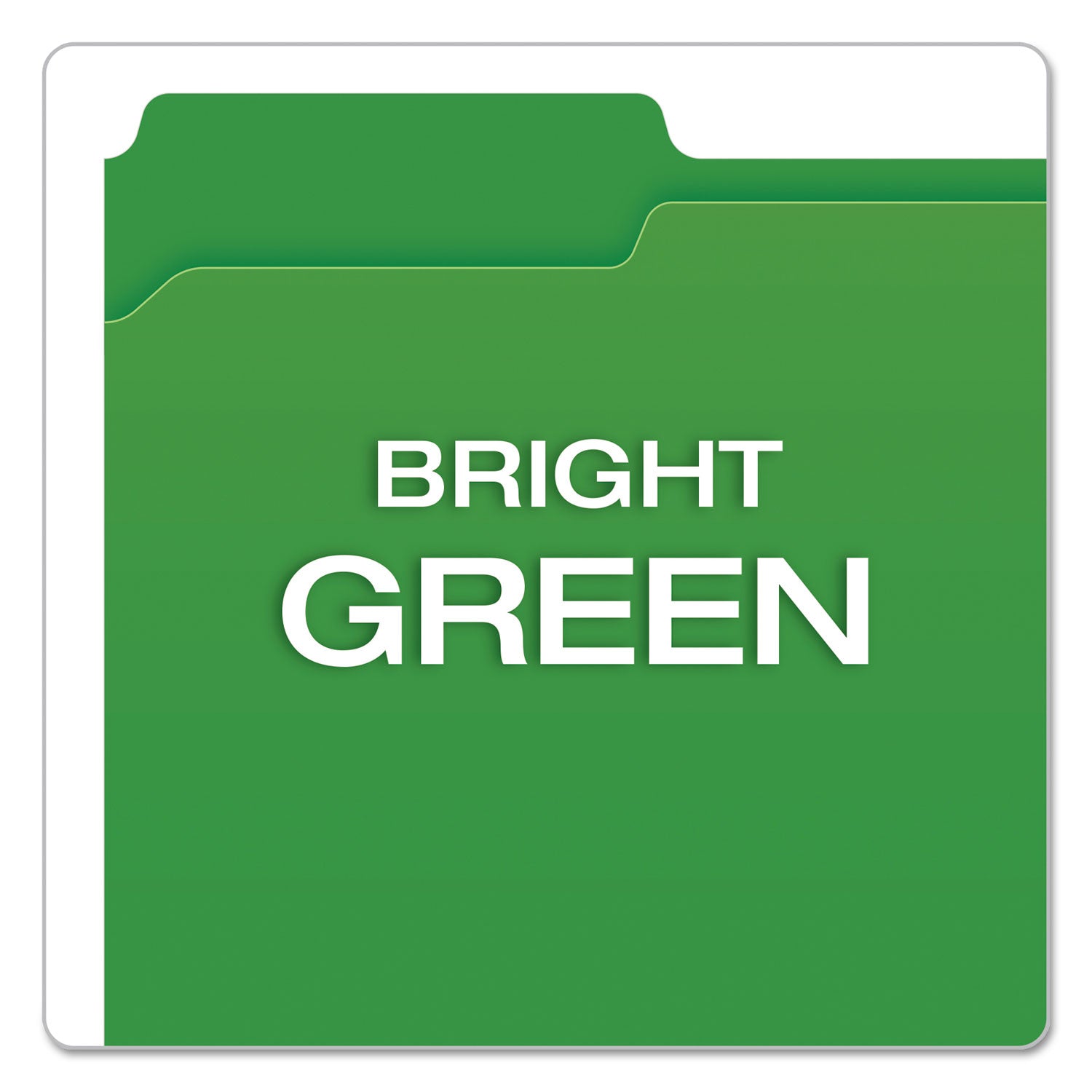 Pendaflex Double-Ply Reinforced Top Tab Colored File Folders, 1/3-Cut Tabs: Assorted, Letter, 0.75" Expansion, Bright Green, 100/Box (R15213BGR)