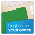 Pendaflex Double-Ply Reinforced Top Tab Colored File Folders, 1/3-Cut Tabs: Assorted, Letter, 0.75" Expansion, Bright Green, 100/Box (R15213BGR)