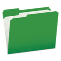 Pendaflex Double-Ply Reinforced Top Tab Colored File Folders, 1/3-Cut Tabs: Assorted, Letter, 0.75" Expansion, Bright Green, 100/Box (R15213BGR)