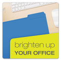 Pendaflex Double-Ply Reinforced Top Tab Colored File Folders, 1/3-Cut Tabs: Assorted, Letter Size, 0.75" Expansion, Blue, 100/Box (R15213BLU)