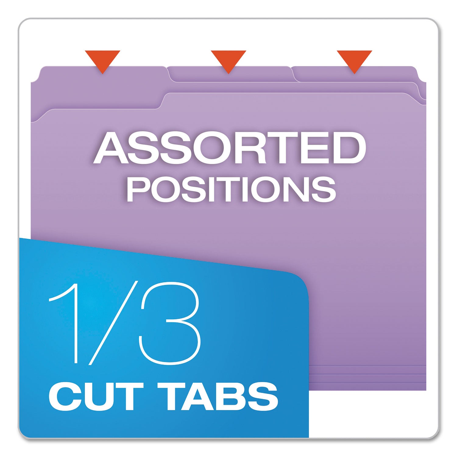 Pendaflex Double-Ply Reinforced Top Tab Colored File Folders, 1/3-Cut Tabs: Assorted, Letter Size, 0.75" Expansion, Lavender, 100/Box (R15213LAV)