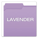 Pendaflex Double-Ply Reinforced Top Tab Colored File Folders, 1/3-Cut Tabs: Assorted, Letter Size, 0.75" Expansion, Lavender, 100/Box (R15213LAV)