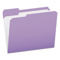 Pendaflex Double-Ply Reinforced Top Tab Colored File Folders, 1/3-Cut Tabs: Assorted, Letter Size, 0.75" Expansion, Lavender, 100/Box (R15213LAV)