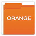 Pendaflex Double-Ply Reinforced Top Tab Colored File Folders, 1/3-Cut Tabs: Assorted, Letter Size, 0.75" Expansion, Orange, 100/Box (R15213ORA)